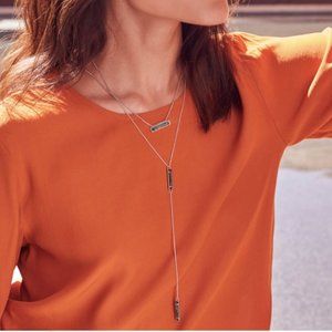 Kendra Scott Lilly Gold Y Necklace In Black Drusy